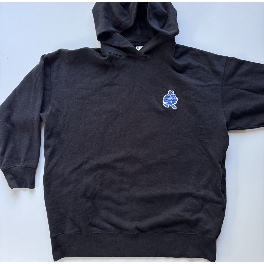 UNIQLO x Verdy "Get a Move On" Embroidered Pullover Hoodie XL Black Pockets
